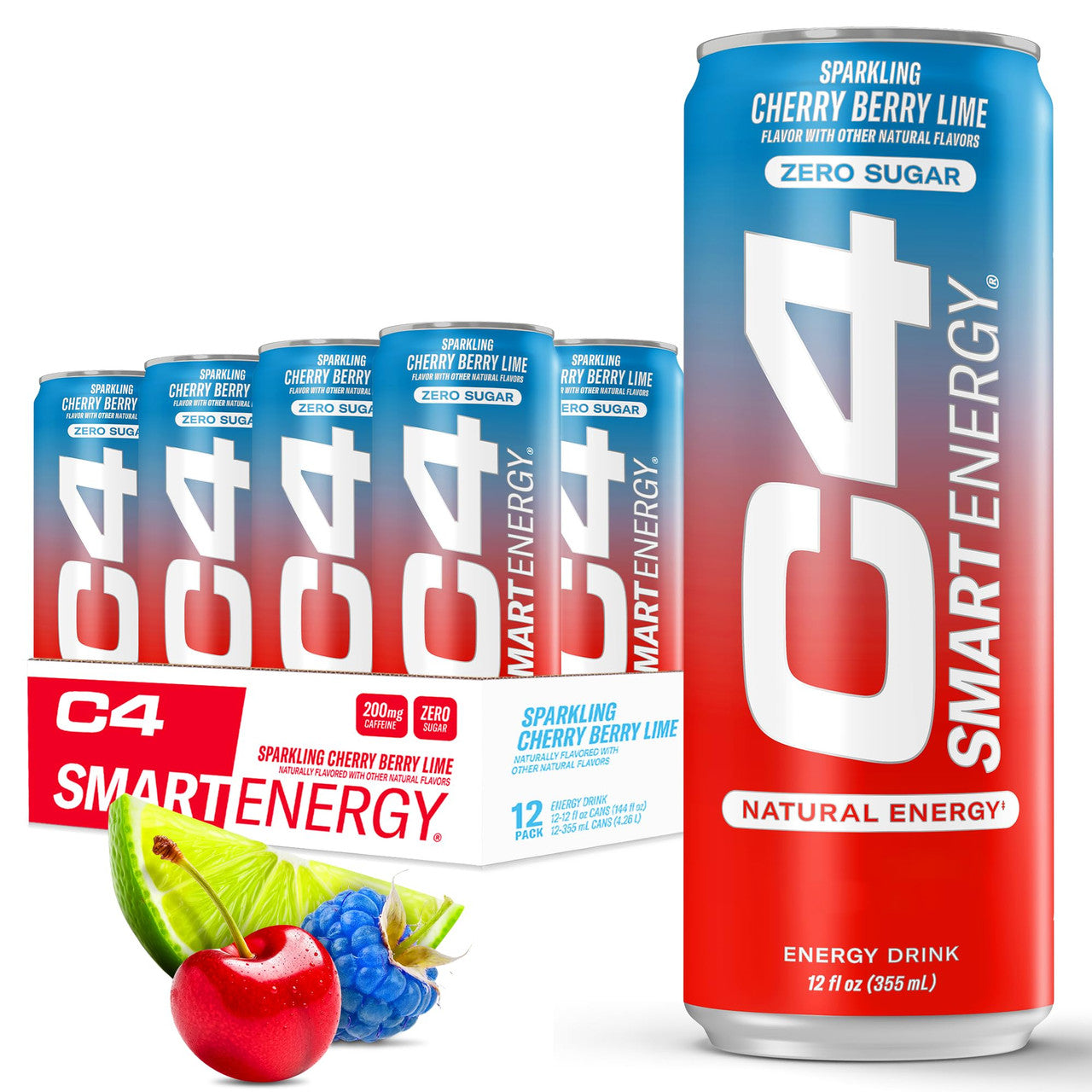 Cellucor C4 Smart Energy Carbonatada 12Oz 12Pk Cherry Berry Lime