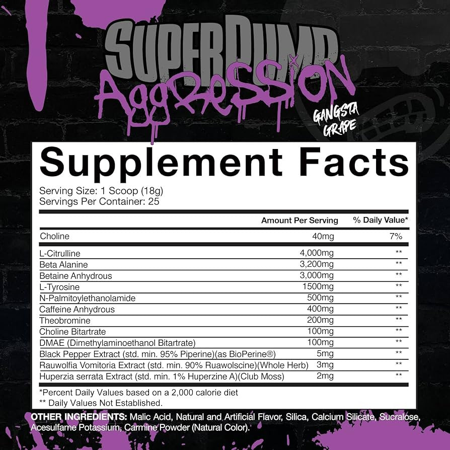 Gaspari Nutrition Super Pump Agression 25 Porciones Gangsta Grape