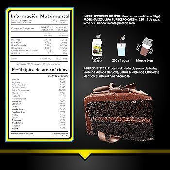 Bhp Iso Ultra Pure 0 Carbs 2 lb Pastel de Chocolate