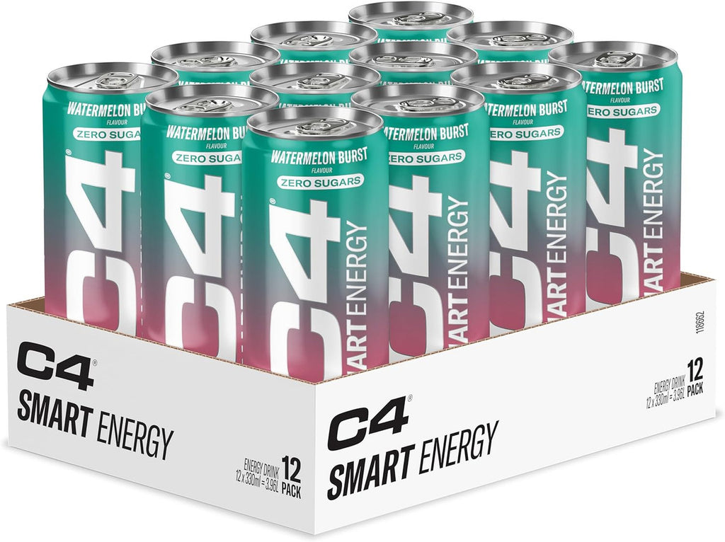 Cellucor C4 Smart Energy Carbonatada 12Oz 12Pk Watermelon Burst
