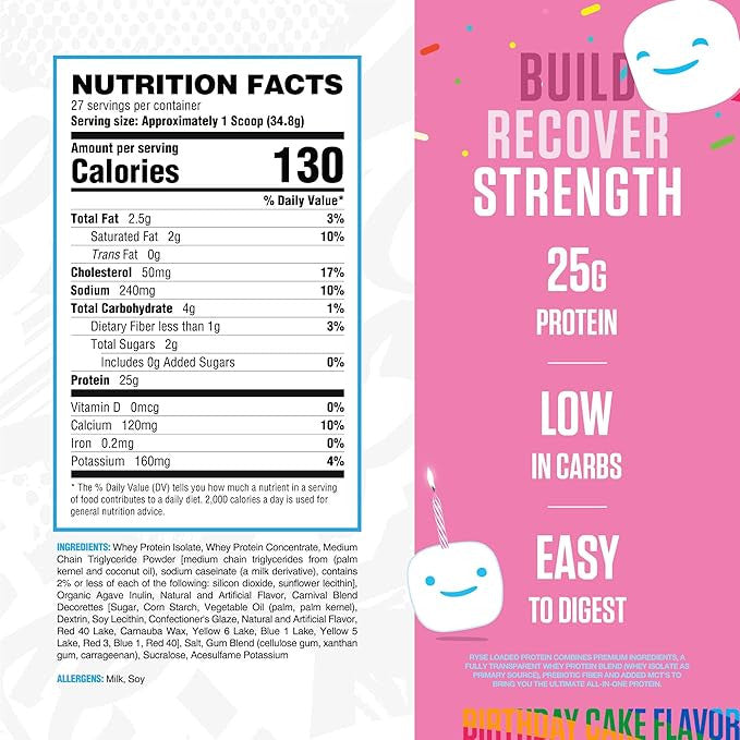 Ryse Protein 2 Libras 27 Porciones Jet Puffed Birthday Cake