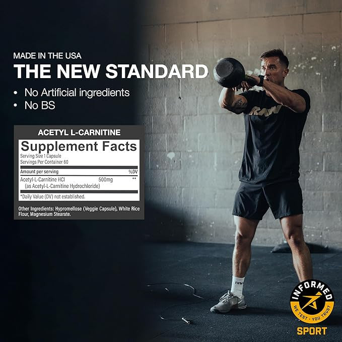 Raw Acetyl L Carnitine 60 Cápsulas