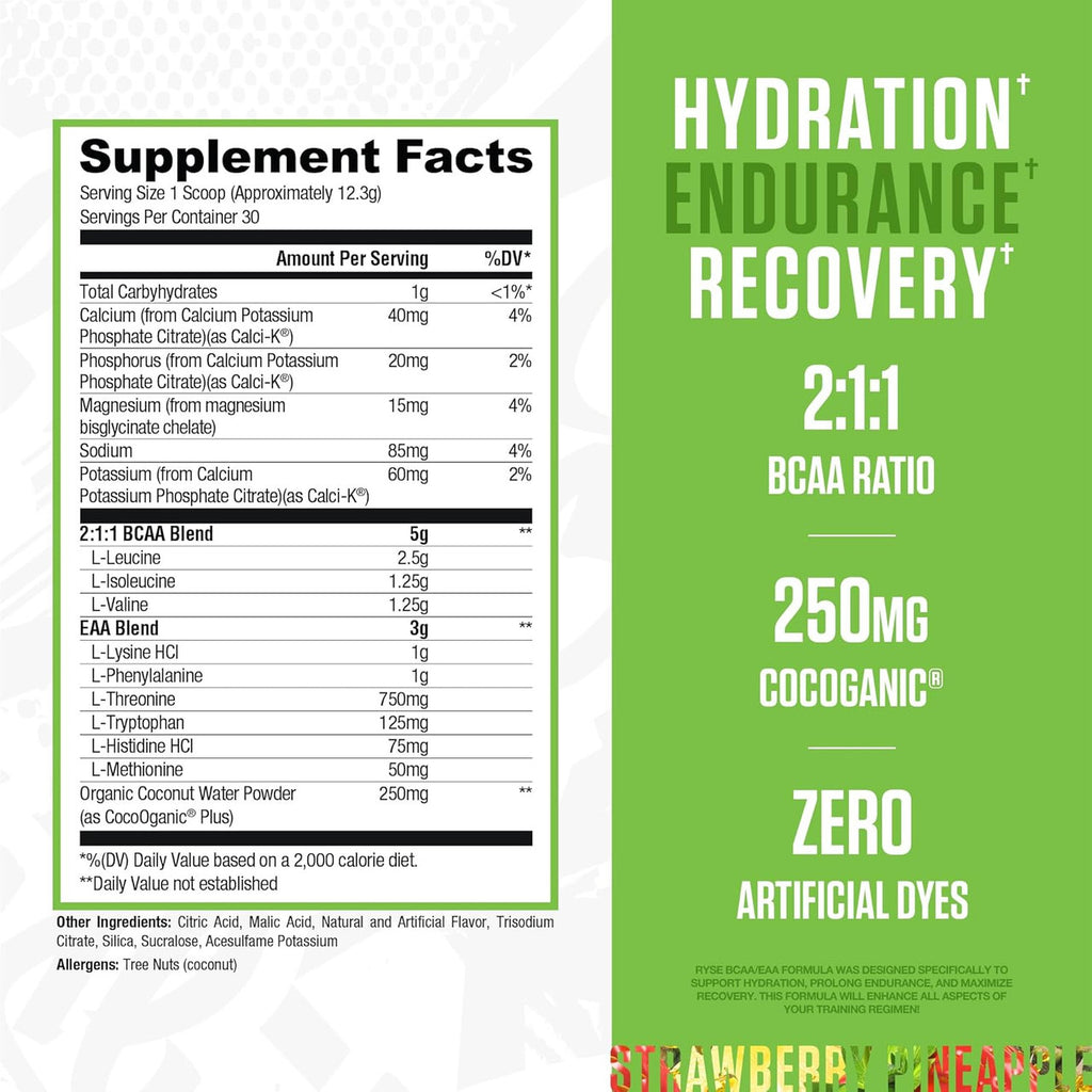 Ryse BCAA EAA 30 Porciones Strawberry Pineapple