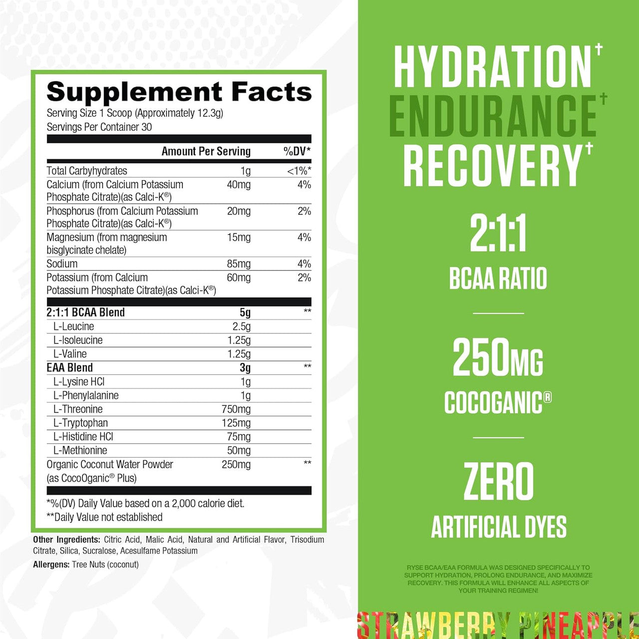 Ryse BCAA EAA 30 Porciones Strawberry Pineapple