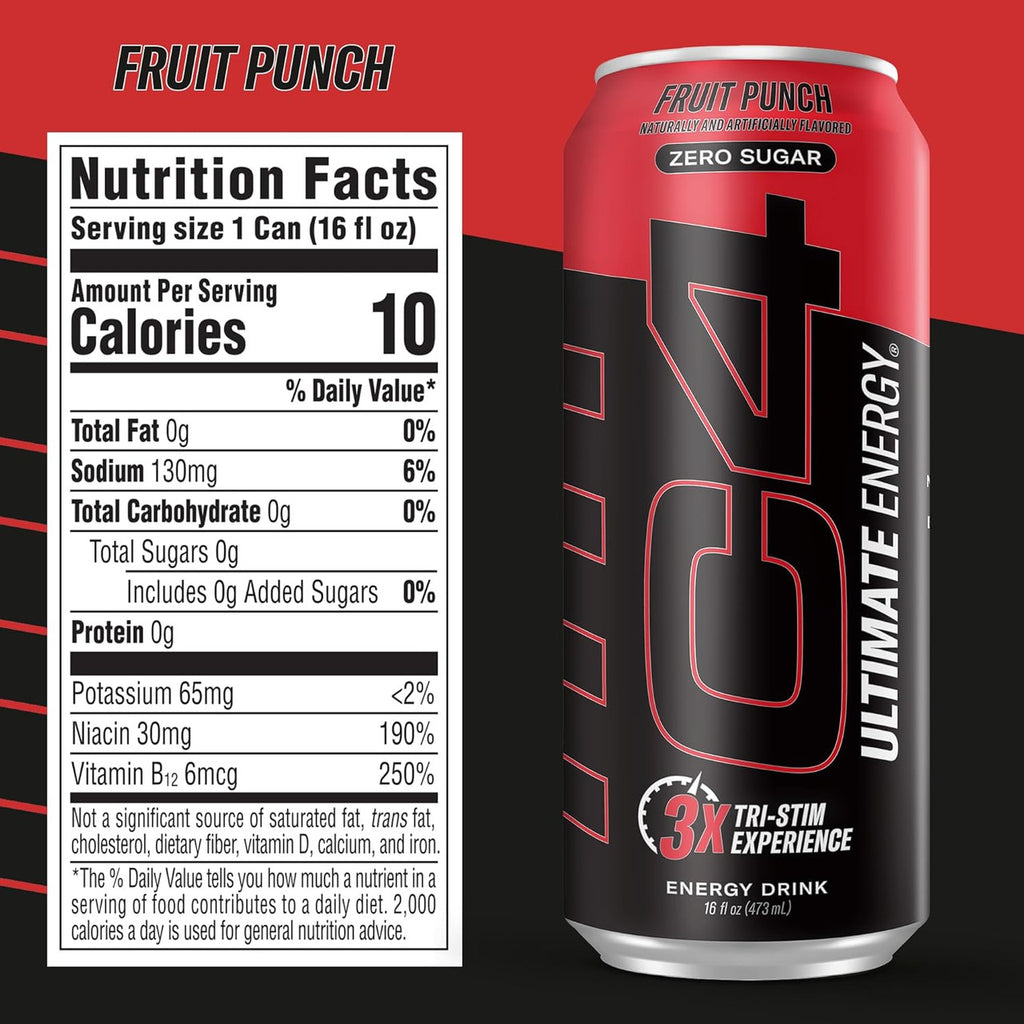 Cellucor C4 Ultimate Carbonatada 16Oz 12Pk Fruit Punch