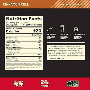 Optimum Nutrition 100 Whey Gold Std 10 LBS Cinnamon Roll
