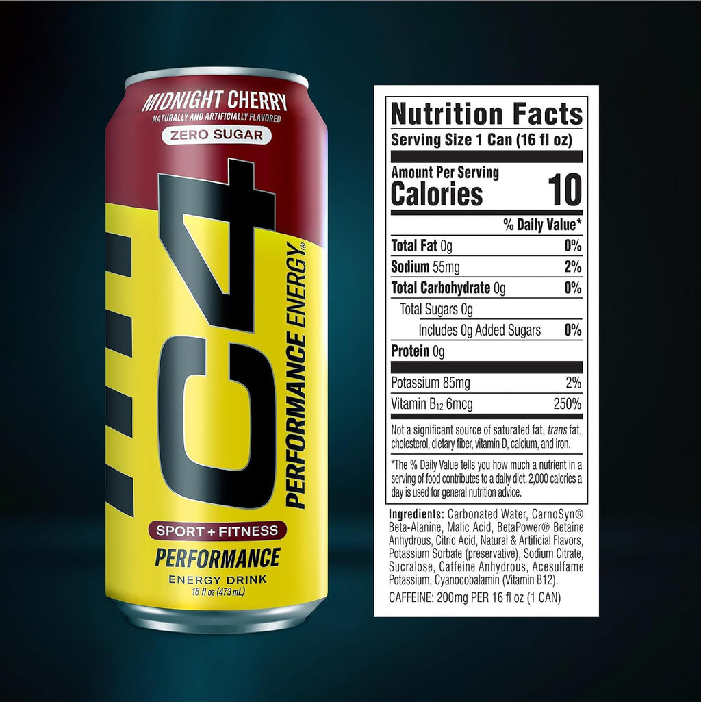 Cellucor C4 Energy Carbonatada 16Oz 12Pk Midnight Cherry