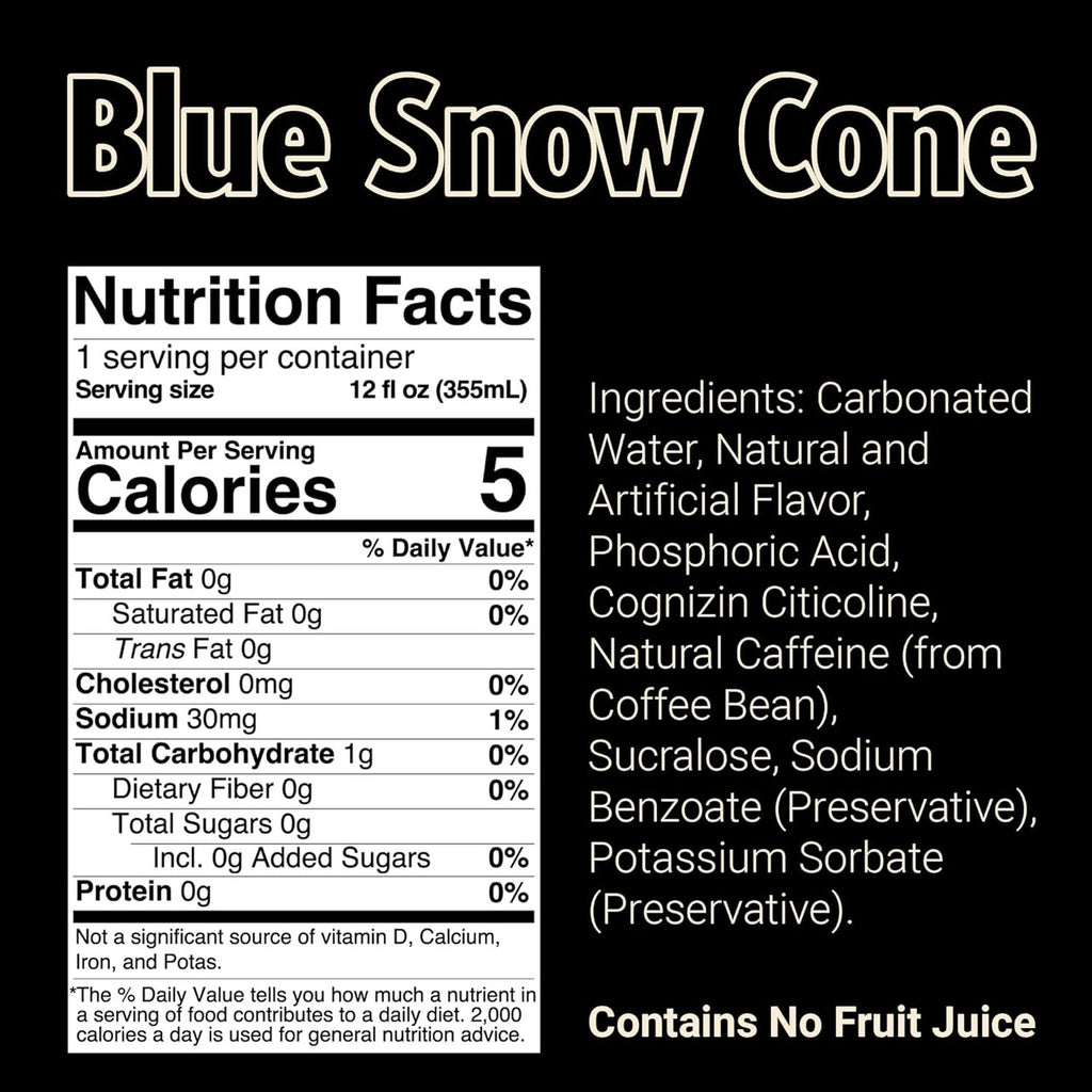 Raw Cbum Energy Drink 12 Onzas 12 Paquete Blue Snowcone