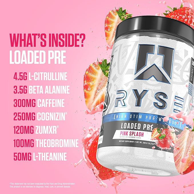 Ryse Loaded Pre - Entreno 30 Porciones Pink Splash