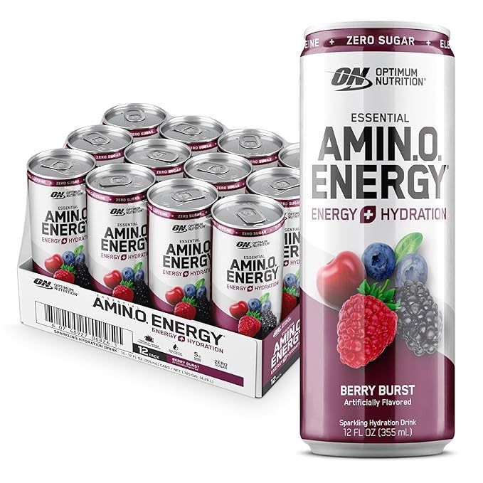 Optimum Nutrition Amino Energy 355 ml 12 Paquete Berry Burst Electrolitos