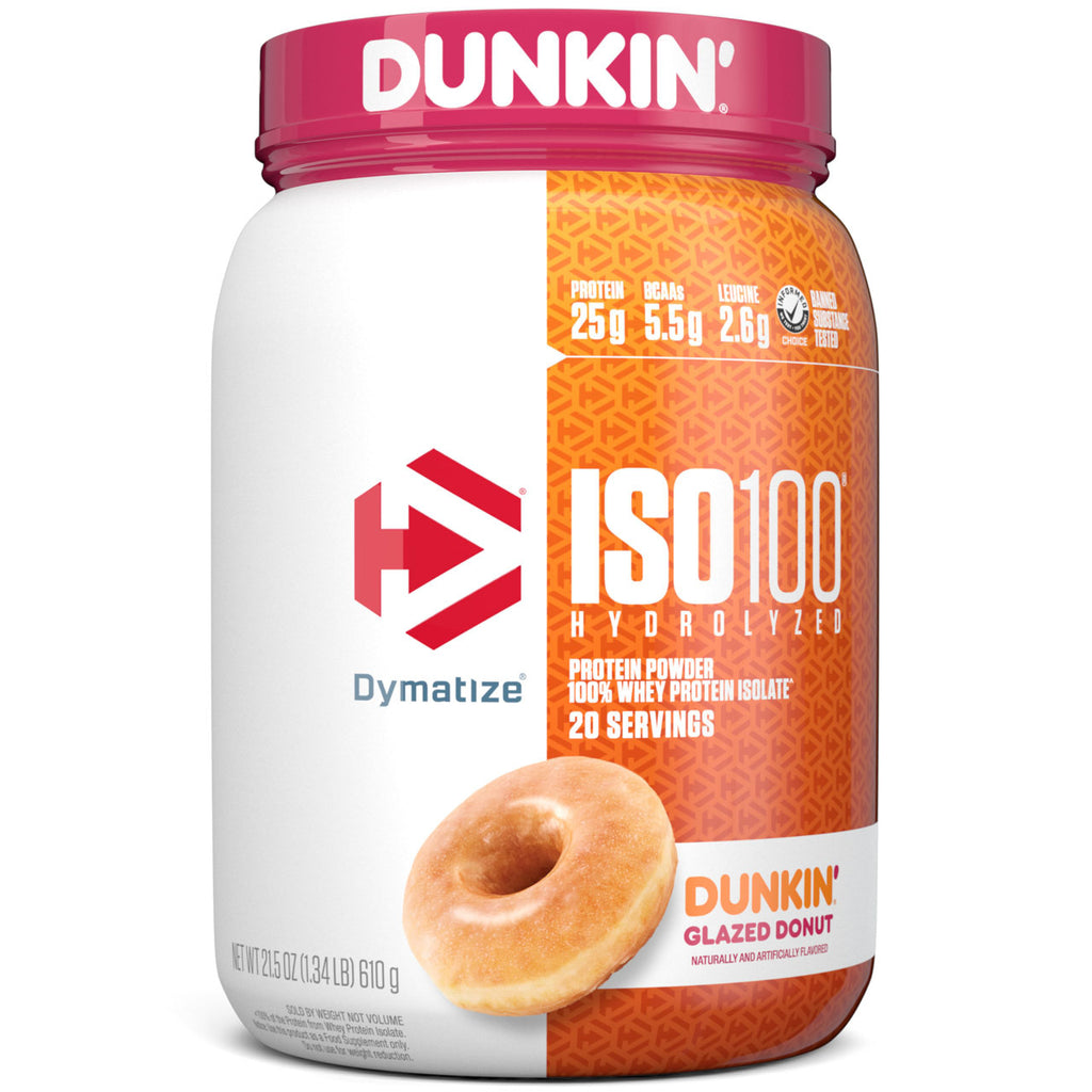 Dymatize Iso 100 1. 3 Libras 20 Porciones Dunkin Glazed Donut