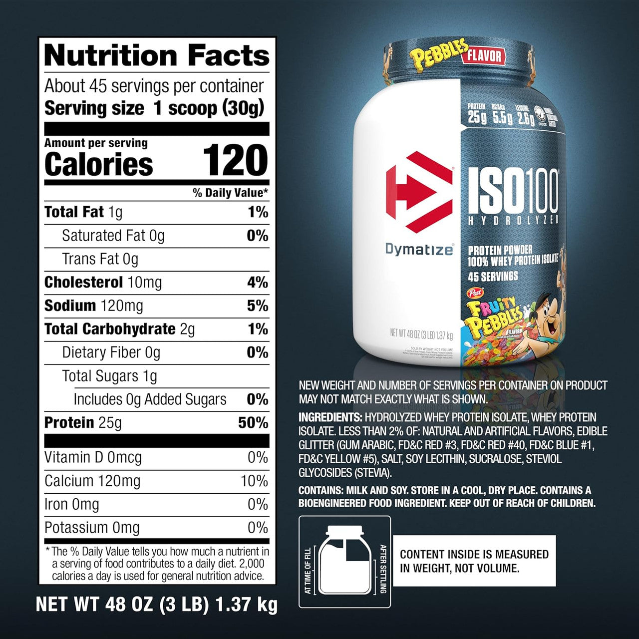 Dymatize Iso 100 3 Libras Fruity Pebbles