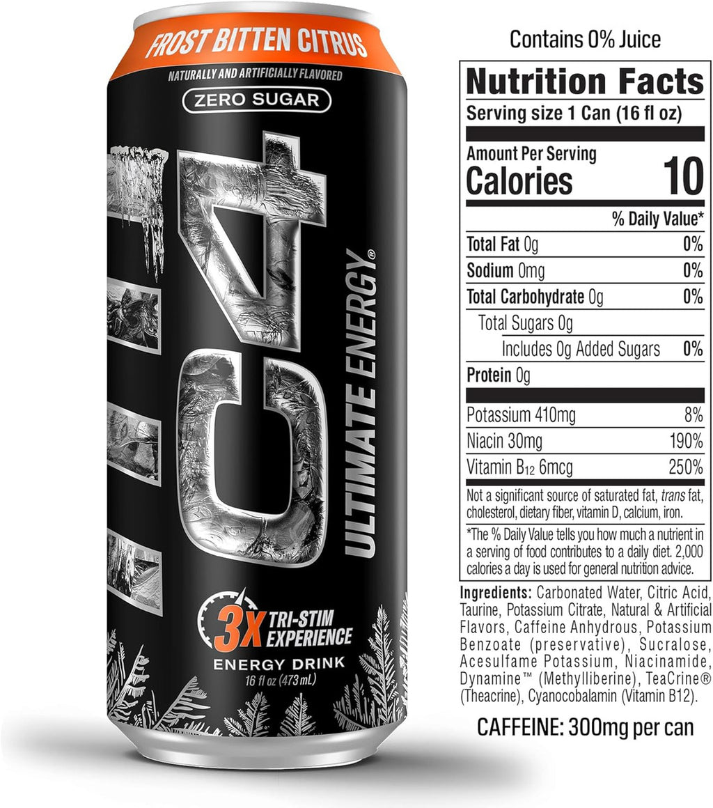 Cellucor C4 Ultimate Carbonatada 16Oz 12Pk Frost Bitten Citrus