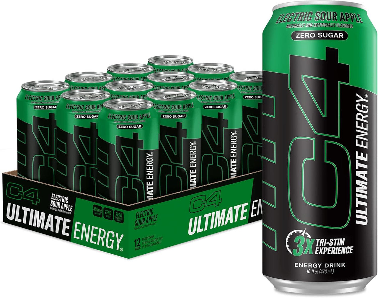 Cellucor C4 Ultimate Carbonatada 16Oz 12Pk Electric Sour Apple