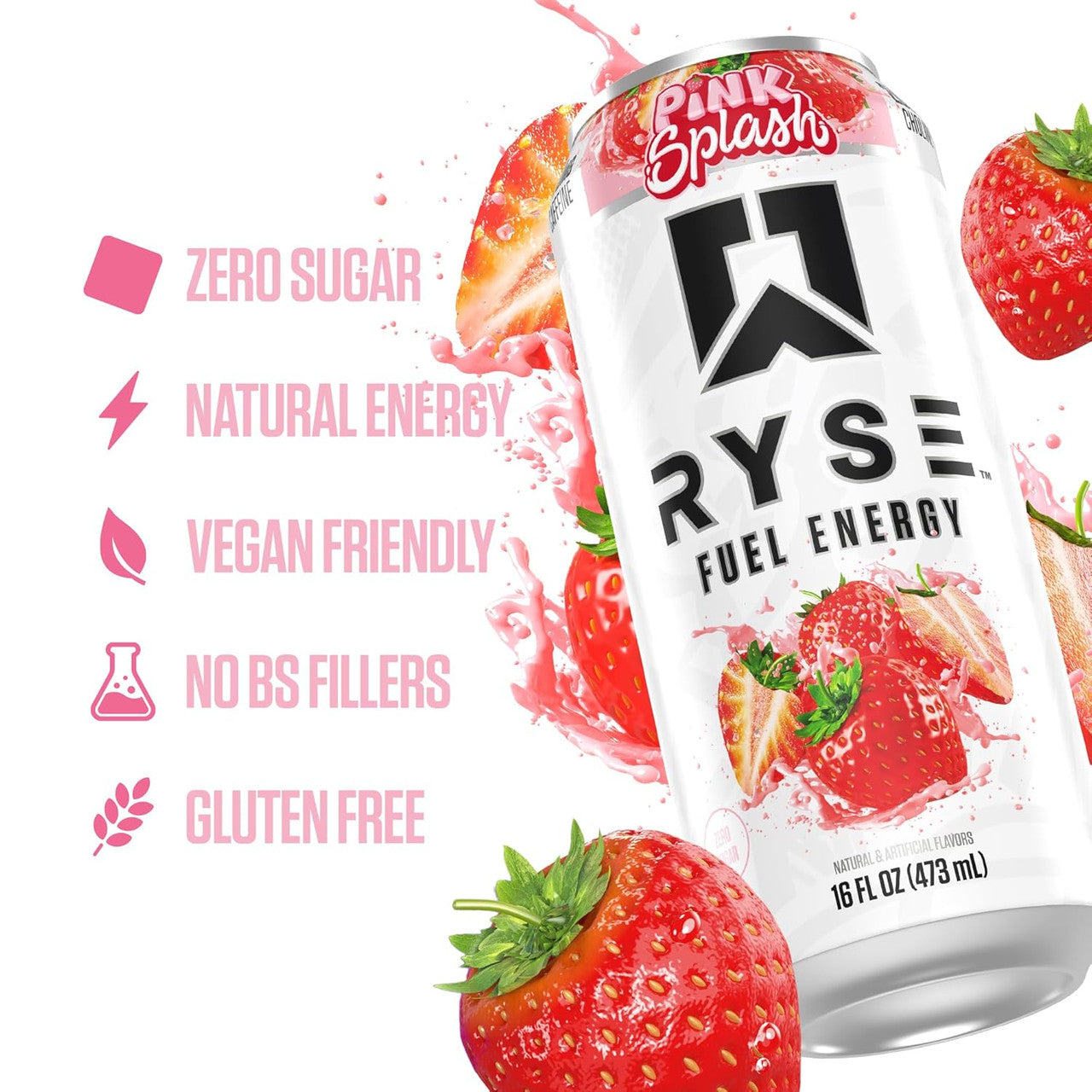 Ryse Fuel Drink 16 Onzas 12 Paquete Pink Splash