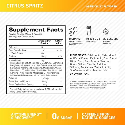 Optimum Nutrition Amino Energy 270 Grs Citrus Spritz
