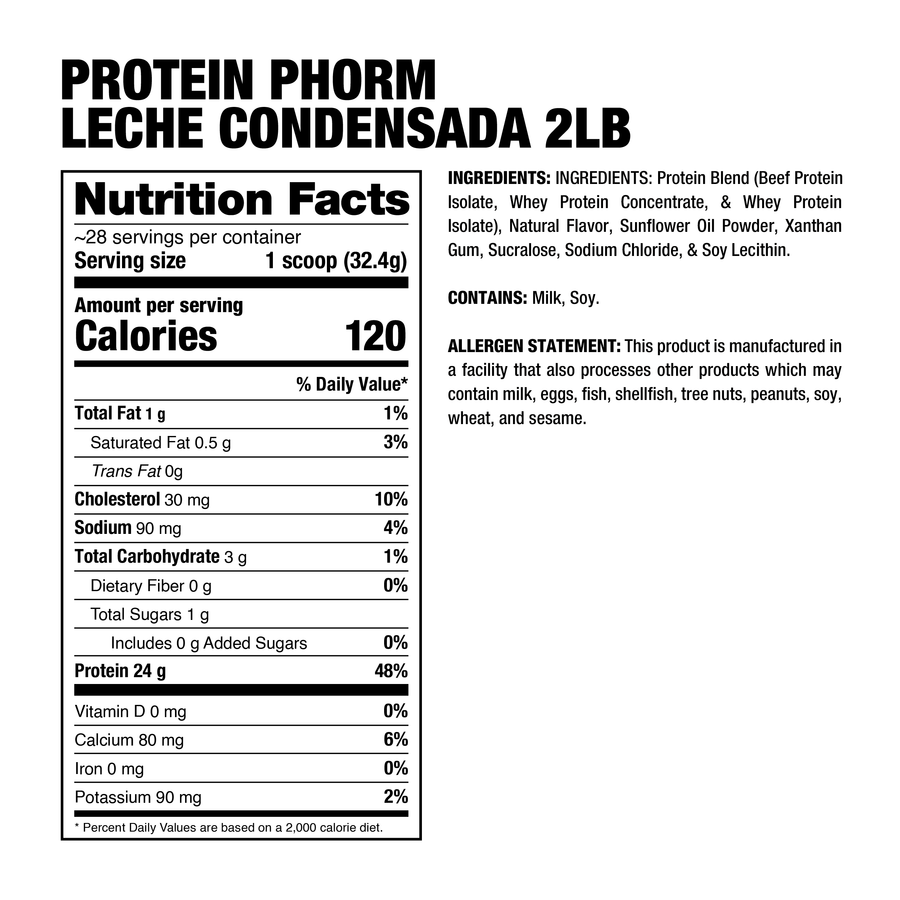 Dragon Pharma Protein Phorm 5 Libras Leche Condensada