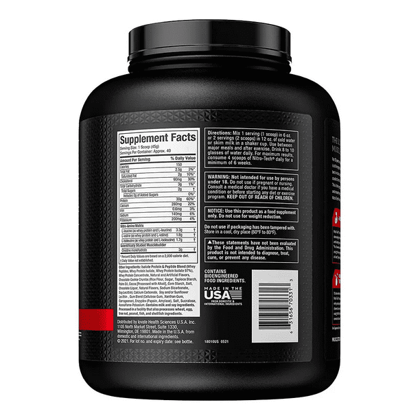 Muscle Tech Nitro Tech Whey Protein 4 Libras Cookies Cream Performance