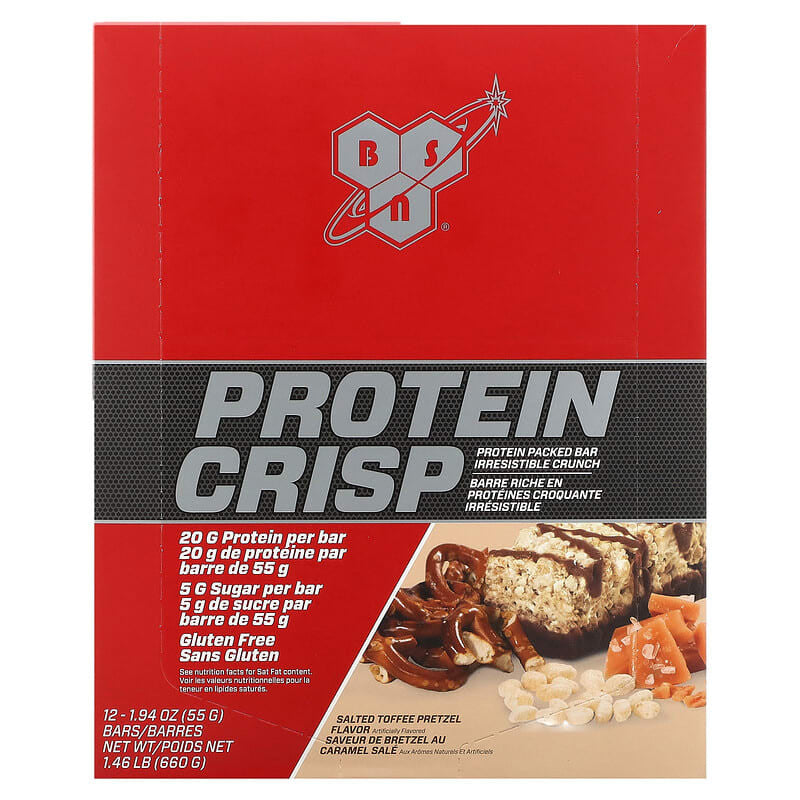 Bsn Protein Crips 12 Bars Salted Toffee Pretzel