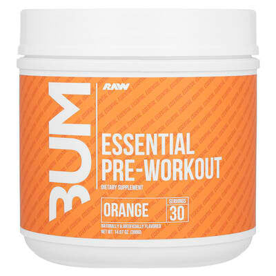 Raw Cbum Essential Pre-Entreno 20 Porciones Red White And Bum