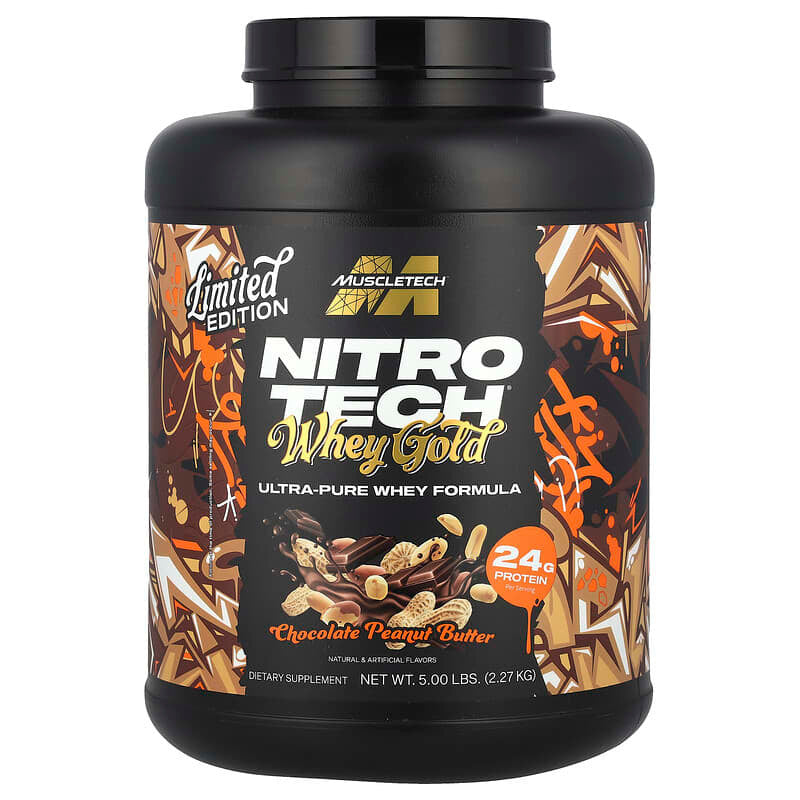 Muscle Tech Nitro Tech Whey Gold 5 03 Libras Chocolate Peanut Butter