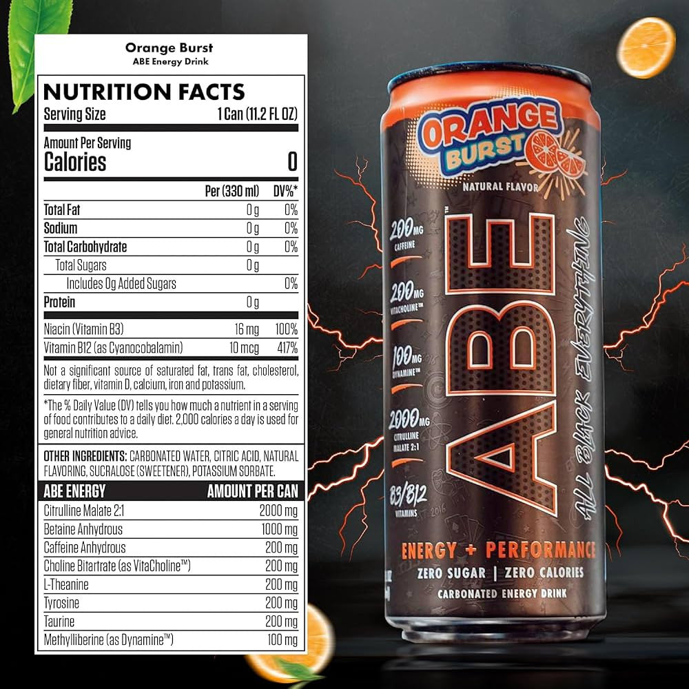 Applied Nutrition Abe Energy Drink 11 2 Onzas 12Pk Orange Burst