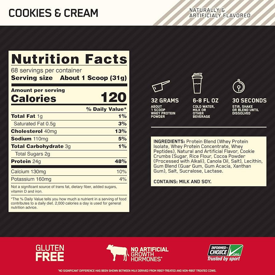 Optimum Nutrition Whey Gourmet 1.98 lb Cookies Cream