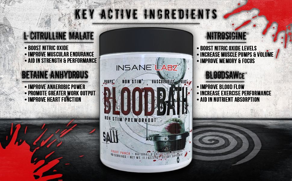 Insane Labz Saw Series Blood Bath Non Estimulante Pro 40 Porciones sin Sabor