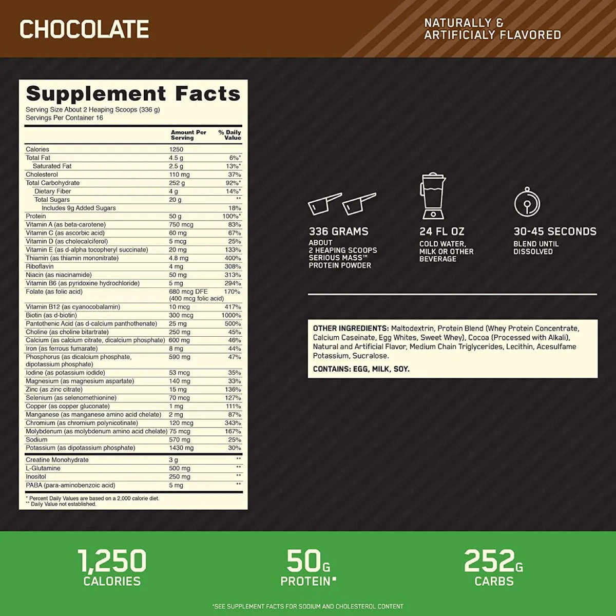 Optimum Nutrition Serious Mass 12 Libras Chocolate