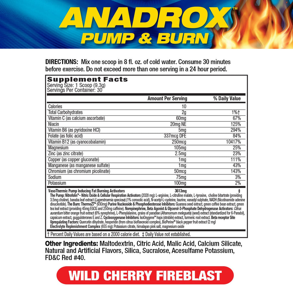 Mhp Anadrox 30 Porciones Wild Cherry Fireblast