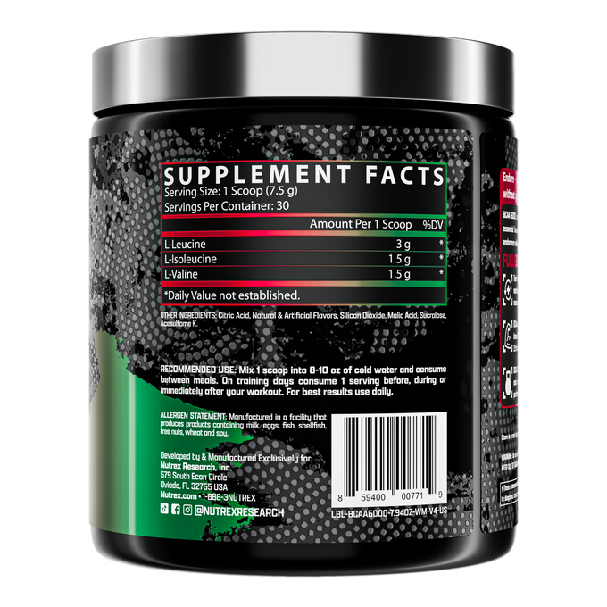 Nutrex Research Research BCAA 6000 Recovery 30 Porciones Watermelon