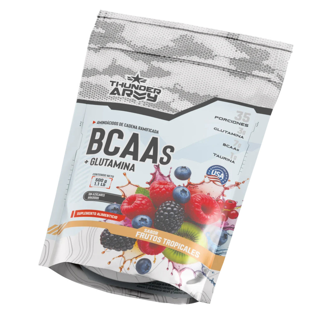 Thunder Army Bcaas Glutamina 1 Libras Frutos Rojos
