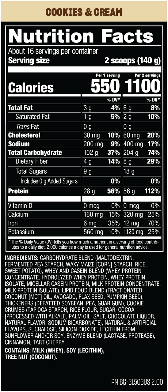 Mutant Mass 5 Libras Cookies Cream