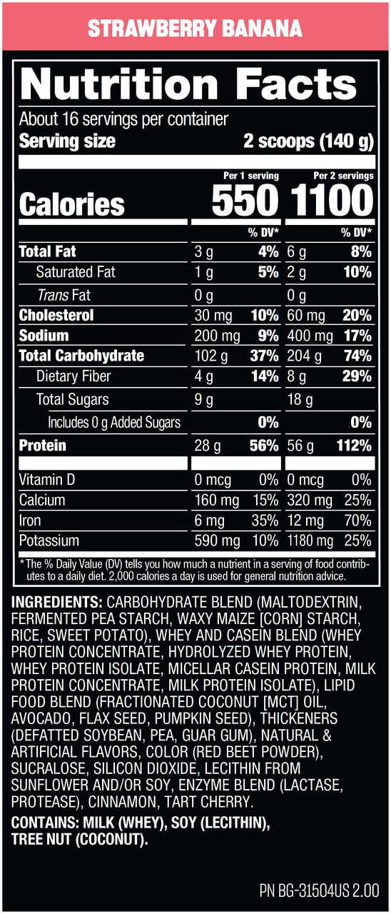 Mutant Mass 5 Libras Strawberry Banana