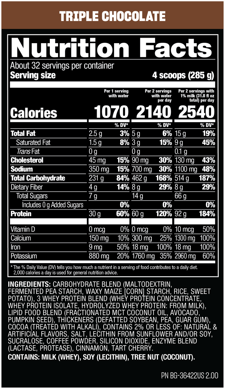 Mutant Mass Xxxtreme 2500 6 Libras Triple Chocolate
