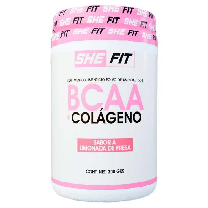 Bhp She Fit Limonada de Fresa Colageno Hidrolizado Peptidos de Colageno 30 Porciones