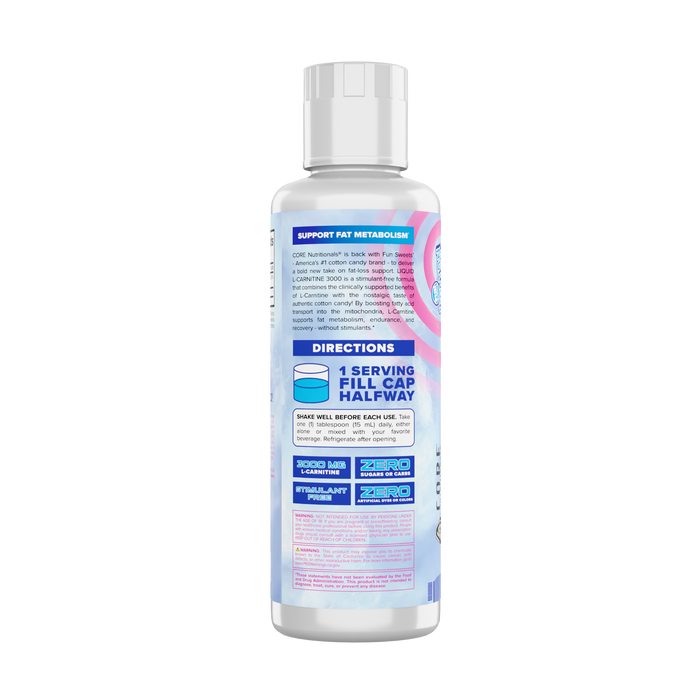 Core Nutritionals Liquid L Carnitine 16Oz Blue Raspberry