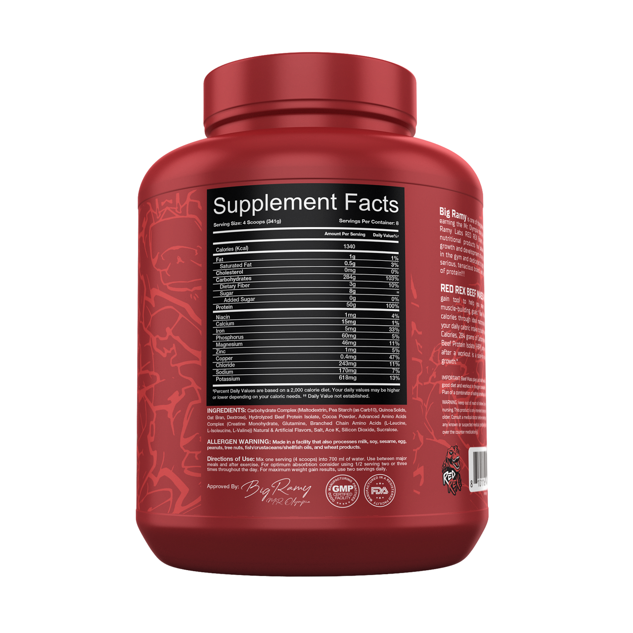 Red Rex Beef Mass Plus 6 Libras Chocolate Peanut Butter