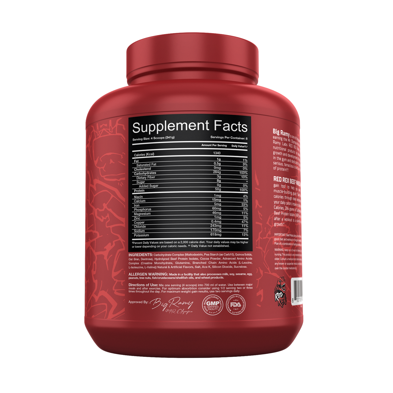 Red Rex Beef Mass Plus 6 Libras Chocolate Peanut Butter