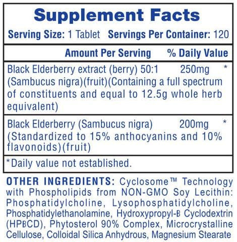 High Tech Pharma Black Elderberry 450 mg 120 Unidades