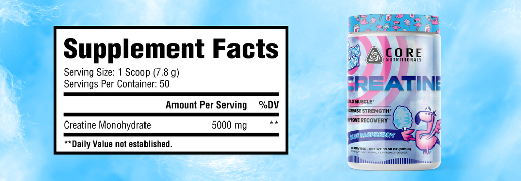 Core Nutritionals Creatine 50 Porciones Blue Raspberry