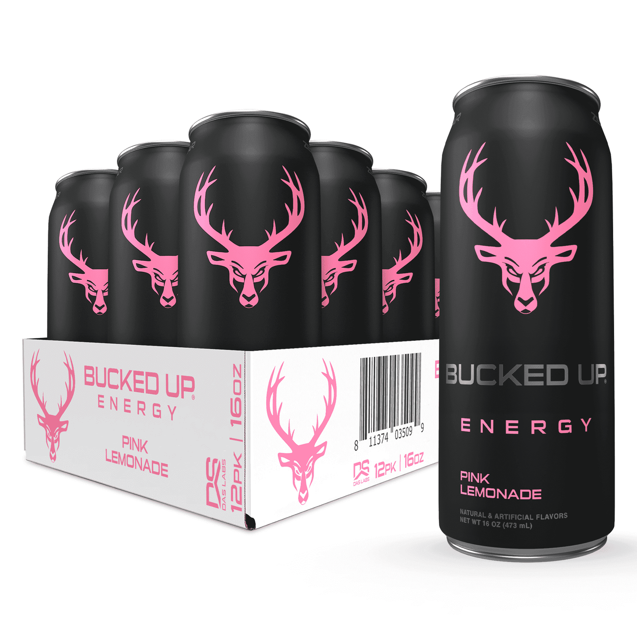 Bucked Up Energy Drinks 16Oz 12Pk Pink Lemonade