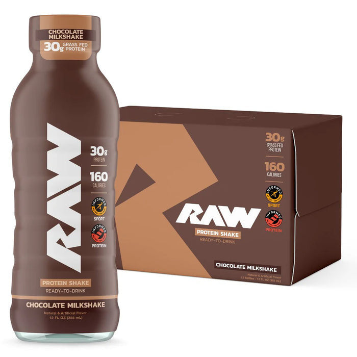 Raw Protein Lista para Beber 12 Onzas 12 Paquete Chocolate Milkshake