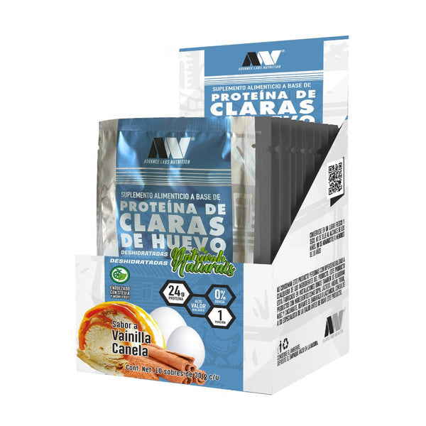 Advance Claras de Huevo Naturals Caja con 10 Sobres 30 Gr C U Vainilla Canela