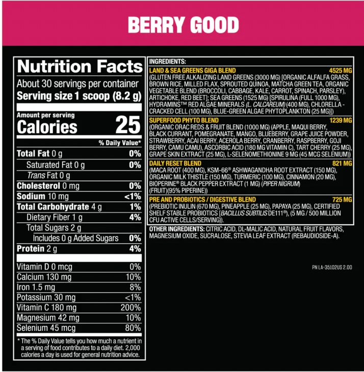 Mutant Big Greens 30 Porciones Berry Good