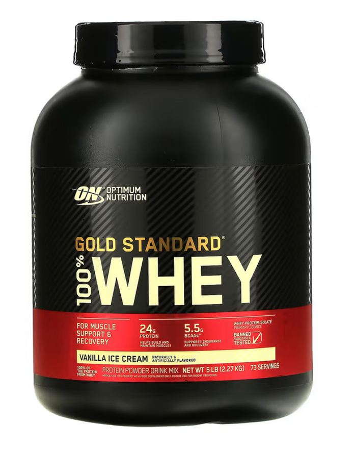 Optimum Nutrition 100 Whey Gold Std 5 Libras Vainilla Ice Cream