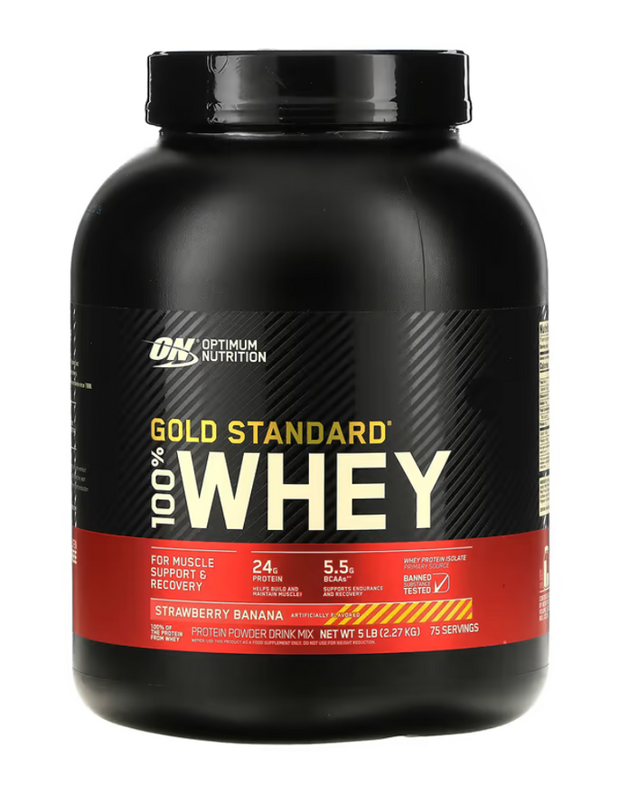 Optimum Nutrition 100 Whey Gold Std 5 Libras Straw Banana