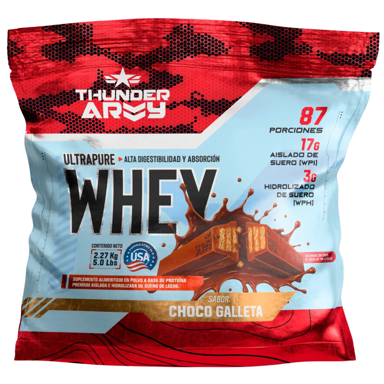 Thunder Army Whey 5 Libras Chocolate Galleta