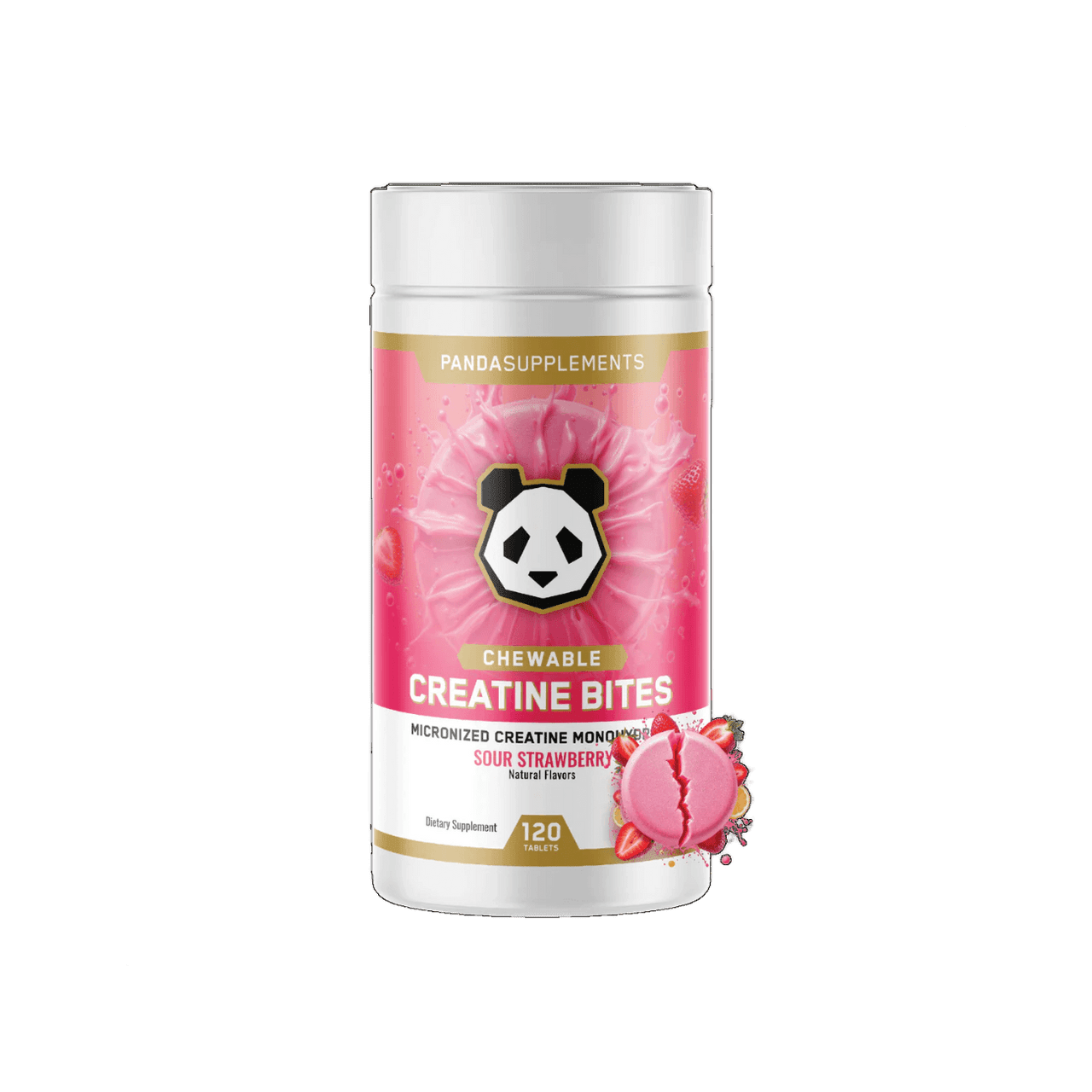 Panda Creatine Chews 120 Tabletas Sour Strawberry