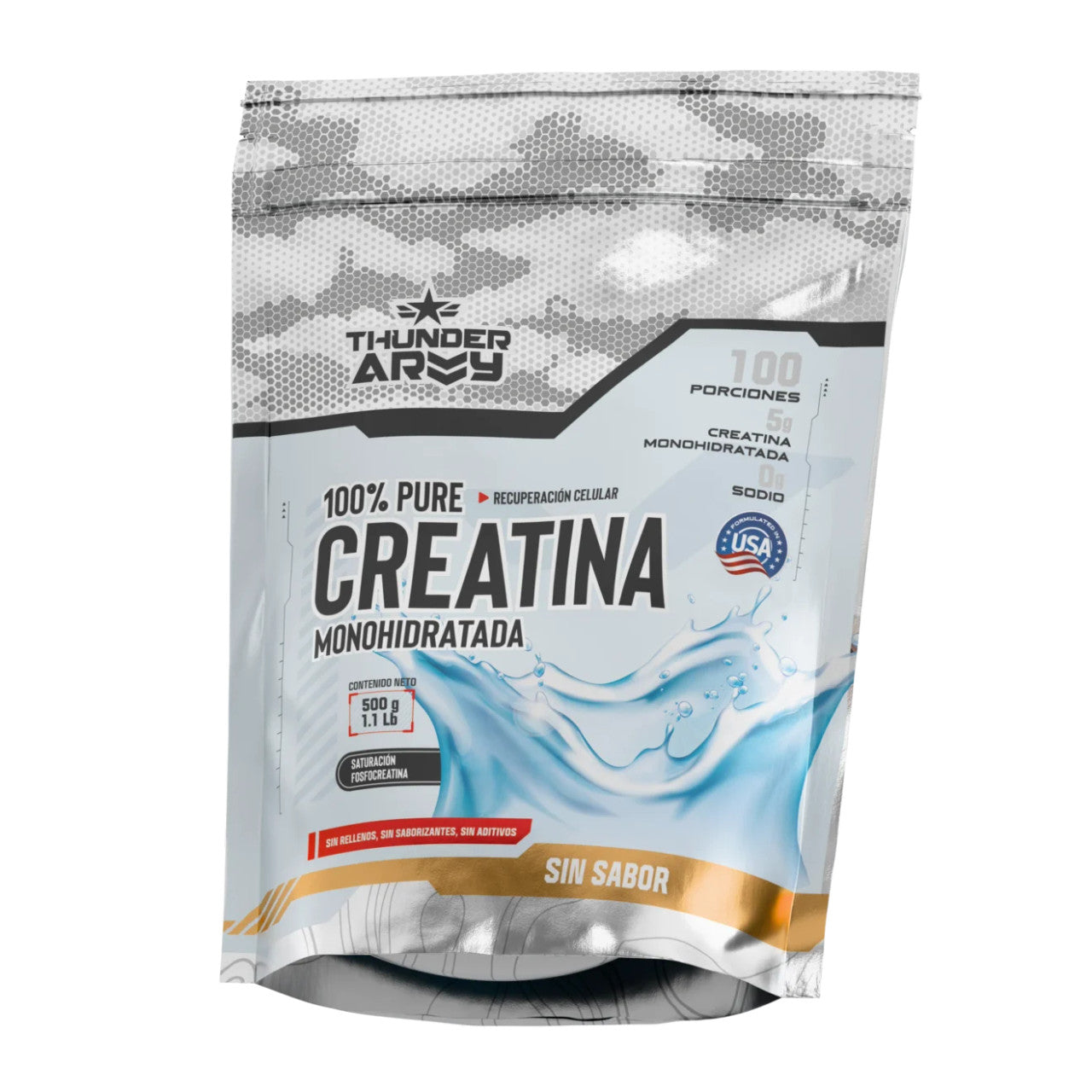 Thunder Army Creatina 500 Grs sin Sabor
